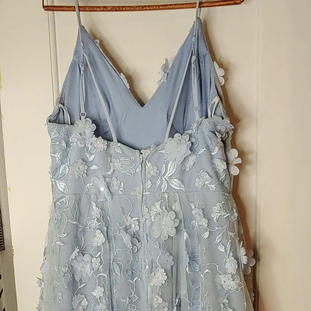 Light Blue Nights Butterfly Prom Dress Size 11 Gem